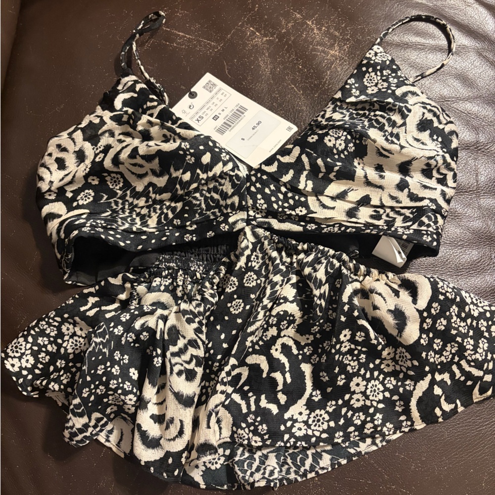 Zara Monochrome Patterned Dress